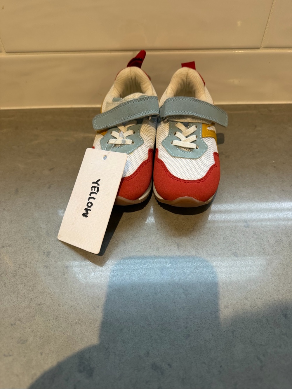 New Yellow size 23 (7-7.5) Multicolor Casual Sneakers - Red, Blue & Yellow